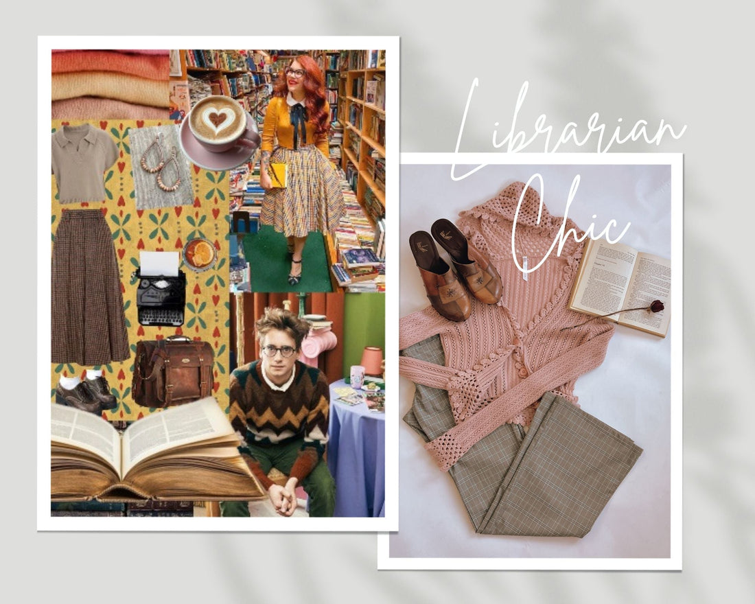 librarian chic is our new style aesthetic filled with bookish layers like cardigans, quirky blouses and cozy pants.